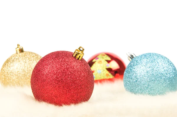 Bolas de Navidad en piel — Foto de Stock