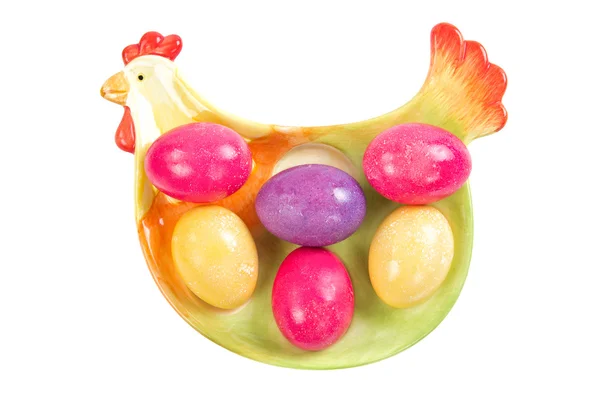 Великодні яйця на тарілці — стокове фото