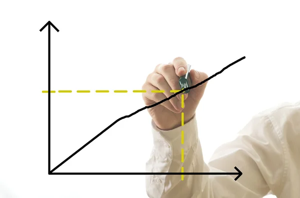 Geschäftsmann zeichnet Diagramm — Stockfoto