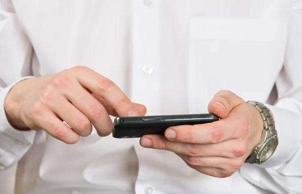 Man och smartphone — Stockfoto