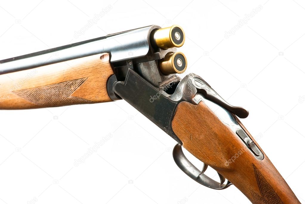 Rifle over white background