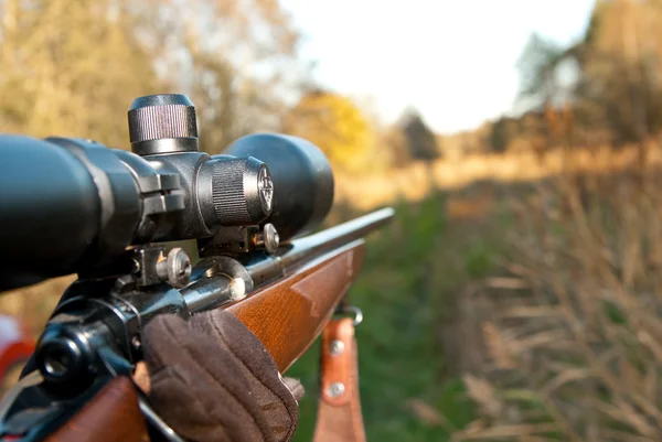 Aimong with rifle — Stock Photo, Image