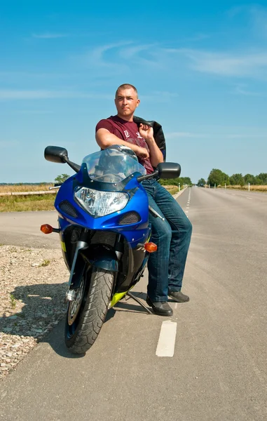 Resting biker — Stock Photo, Image