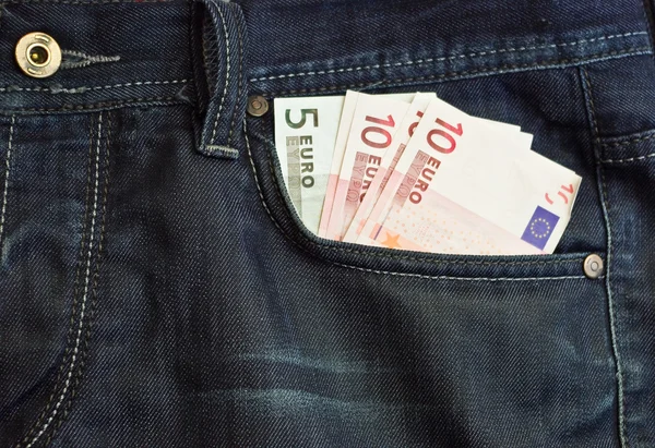 Euro in pocket — Stock Photo, Image