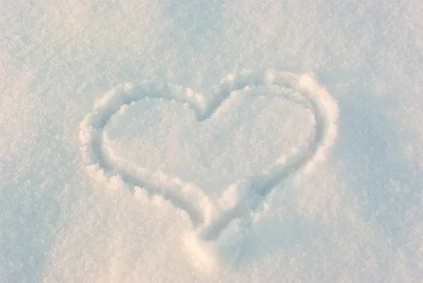 Heart on snow Stock Picture