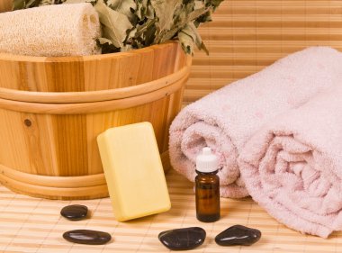 Sauna kovası ve aksesuarları.