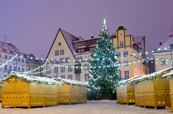 Natal marekt à noite — Fotografia de Stock