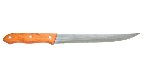 Kjøkkenkniv over hvitt – stockfoto