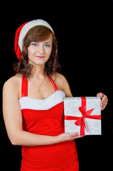 Young woman with gift — Stock Photo, Image