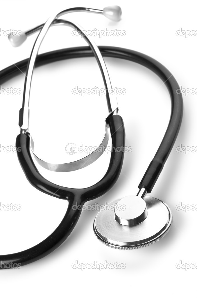 Stethoscope over white background