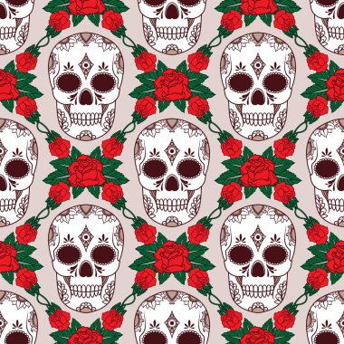 kafatasları ile vektör desen