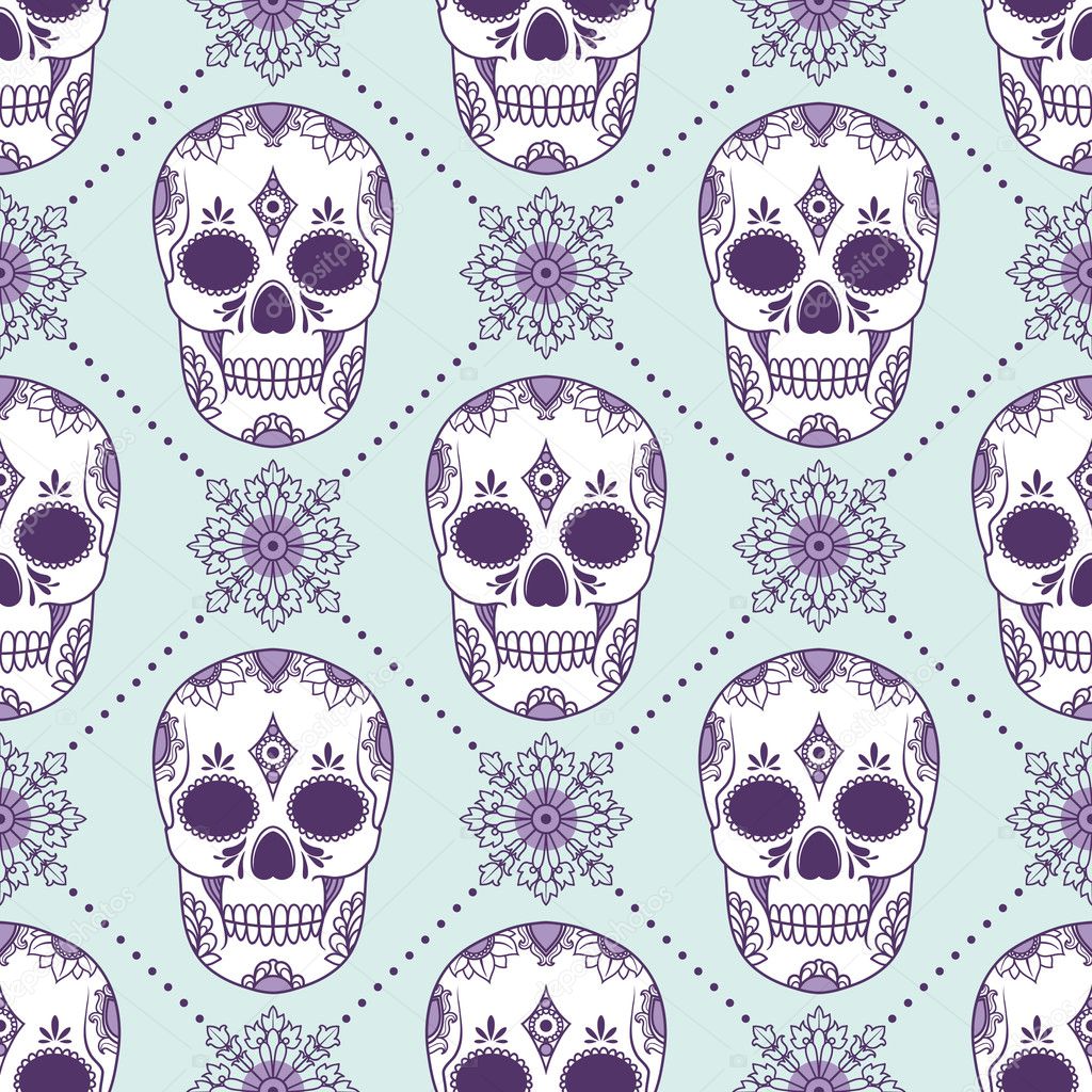 Vector pattern with skulls