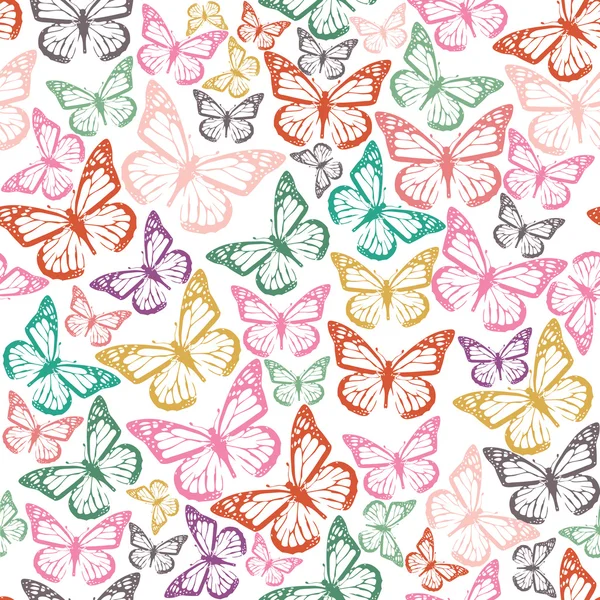 Шаблон с бабочками — стоковый вектор