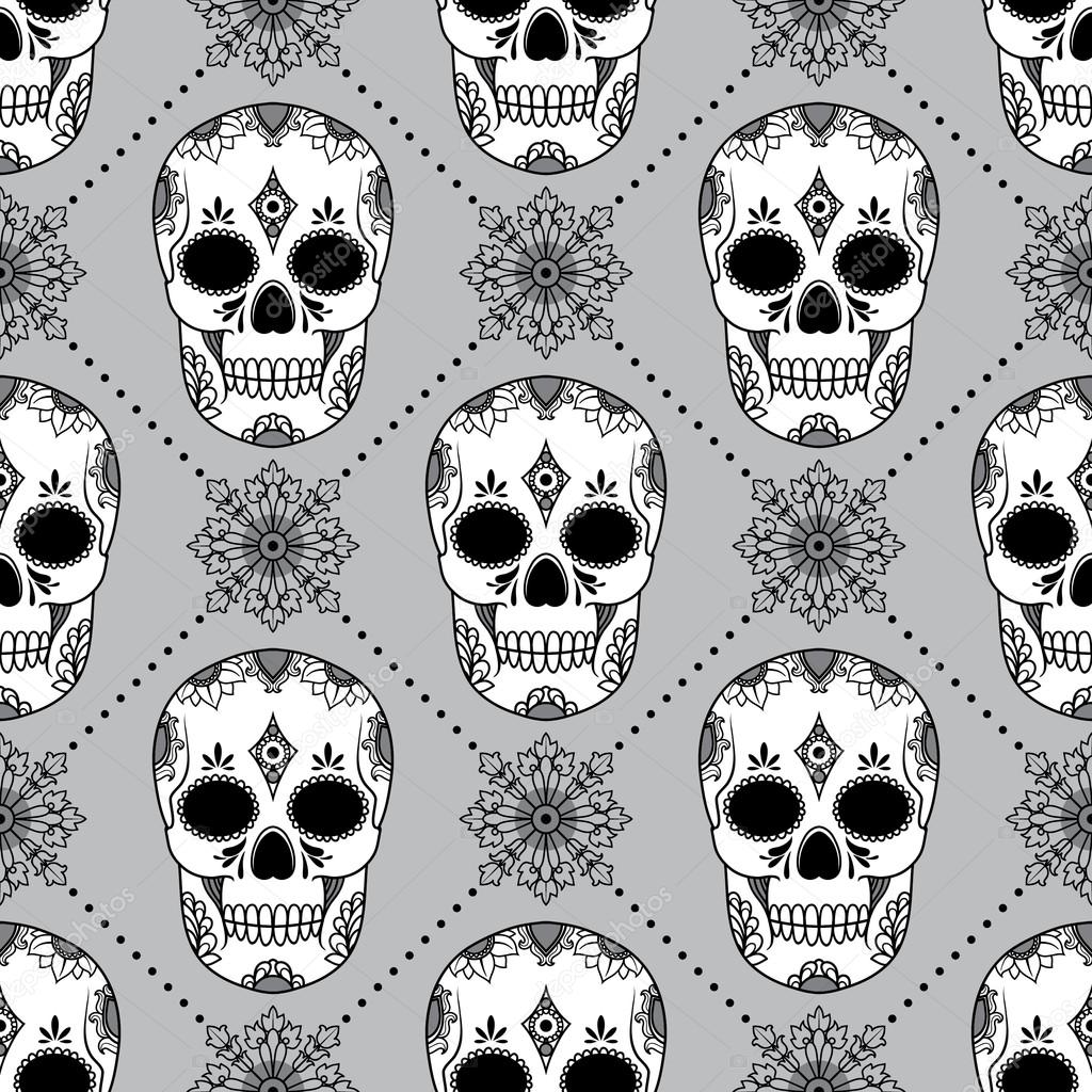 pattern with skulls