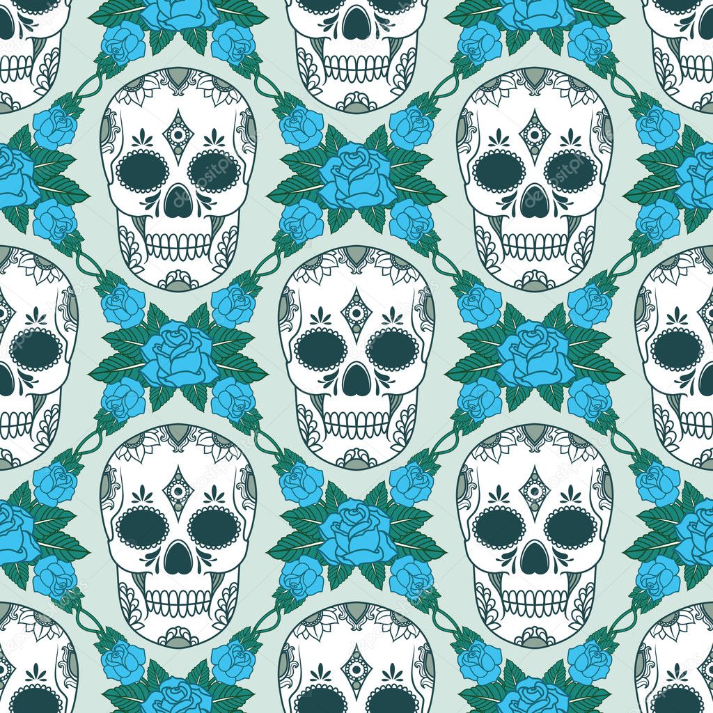 pattern with skulls