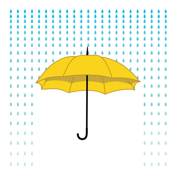Card with umbrella and rain — Stock Vector