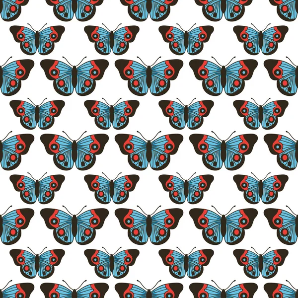 Zökkenőmentes minta pillangókkal — Stock Vector