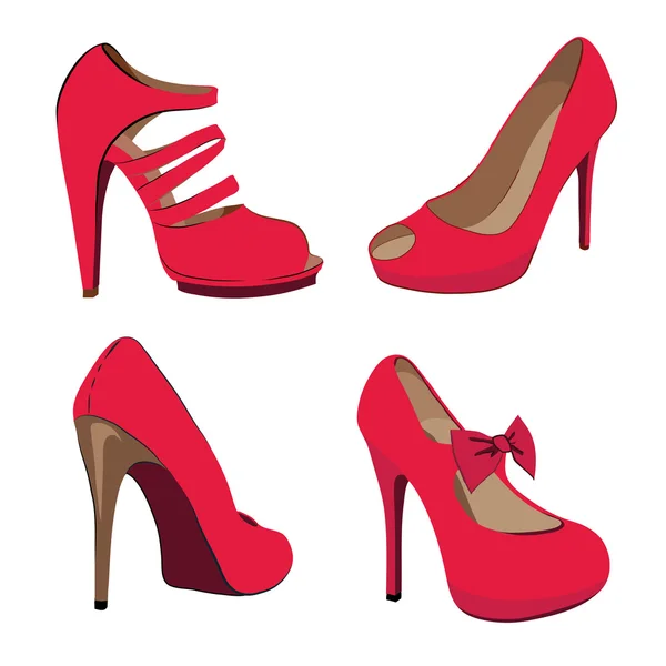Belle scarpe vettoriali rosse — Vettoriale Stock