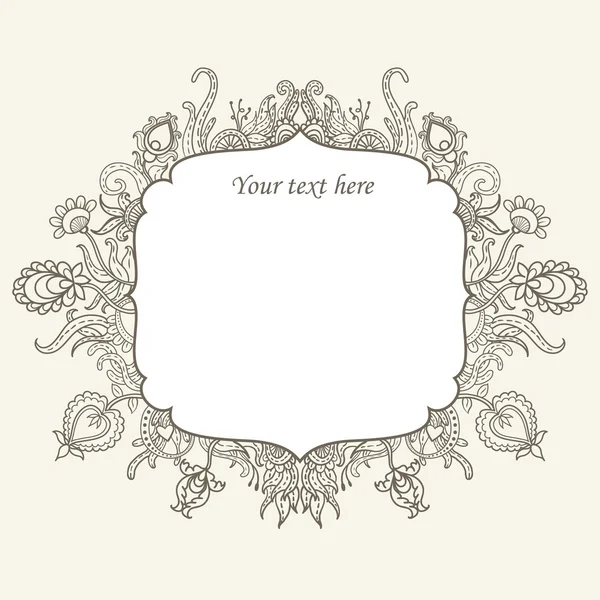 Vintage style frame with flowers — Stock Vector