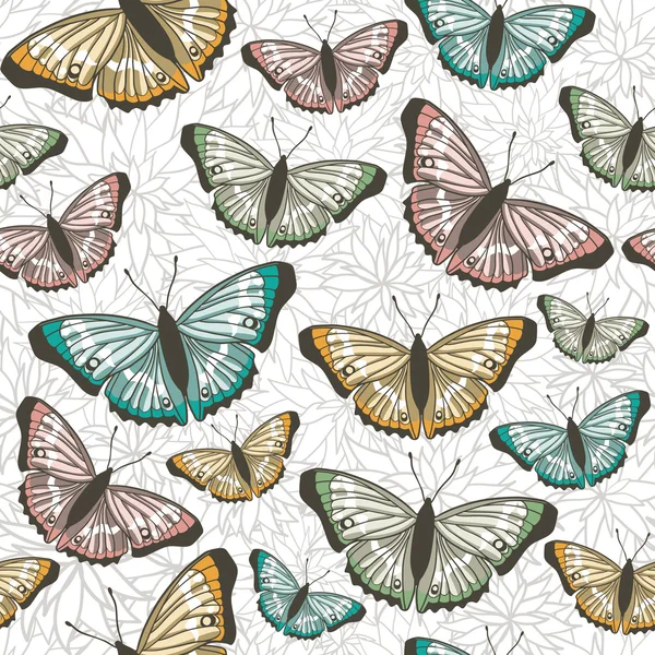 Modèle sans couture avec des papillons — Image vectorielle