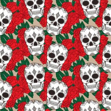 kafatasları ile desen