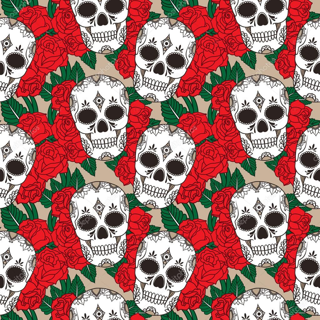 Pattern with skulls
