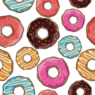 renkli donut set vektör