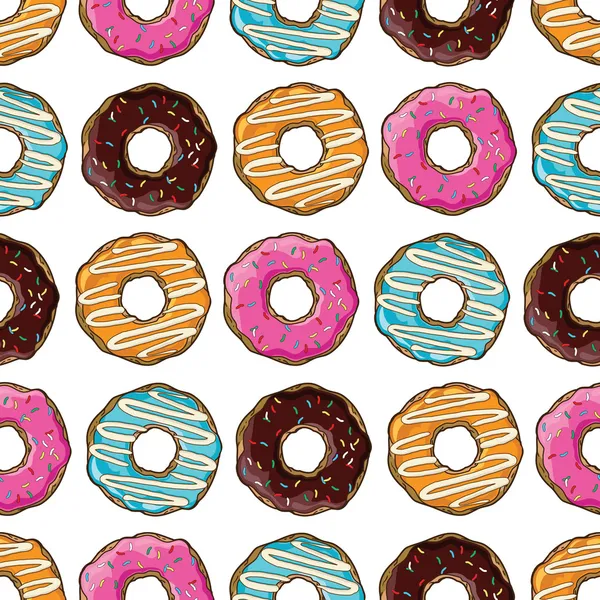 Coloured donuts vector set — Stock Vector