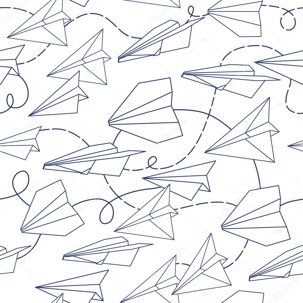 Paper planes seamless texture