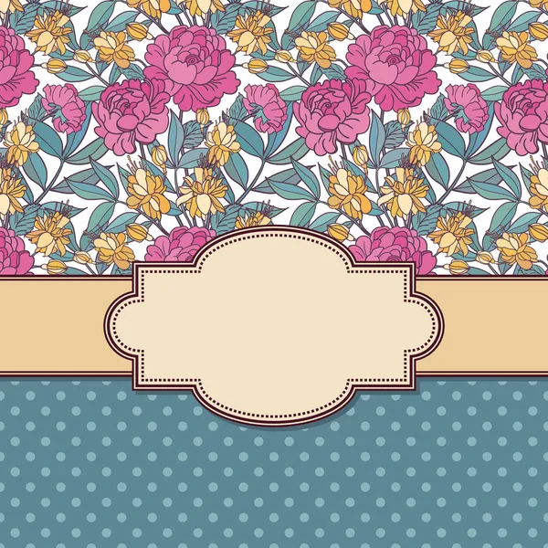 Vintage vector flower frame — Stock Vector