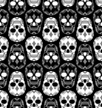 kafatasları ile vektör desen