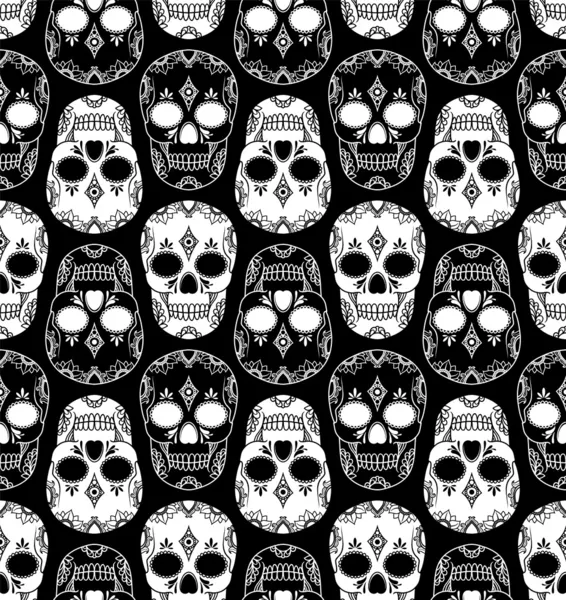 Vector pattern with skulls — Stock Vector
