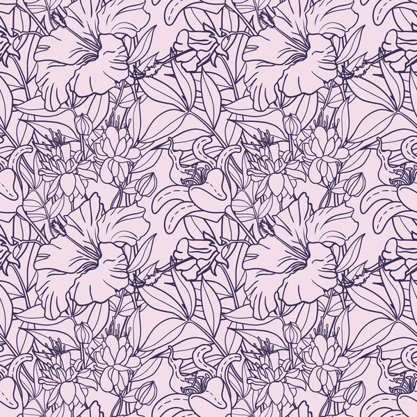 Niedliche florale nahtlose Muster Hintergrund — Stockvektor