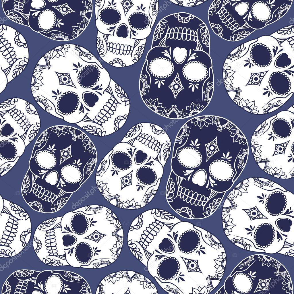 Vector pattern with skulls