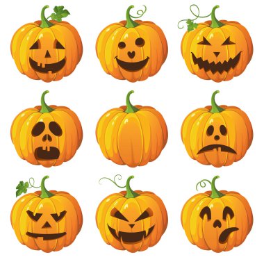 Halloween set with pumpkins clipart