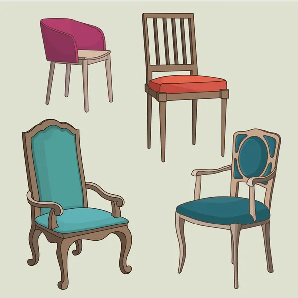 Ensemble vectoriel de fauteuils — Image vectorielle