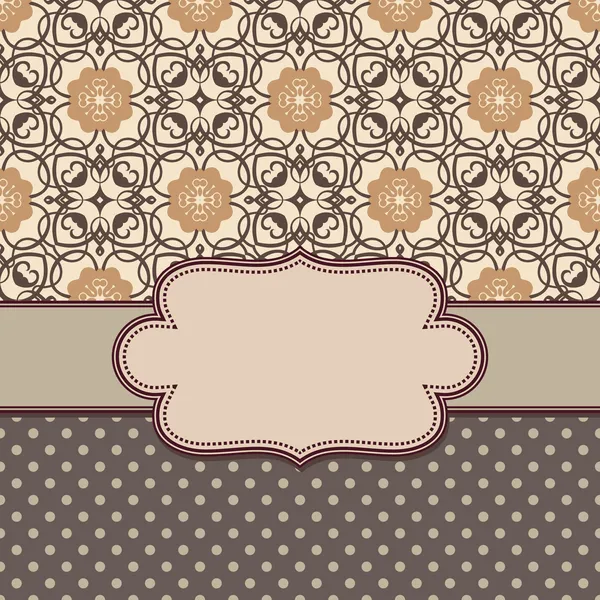 Vintage brown flower frame — Stock Vector