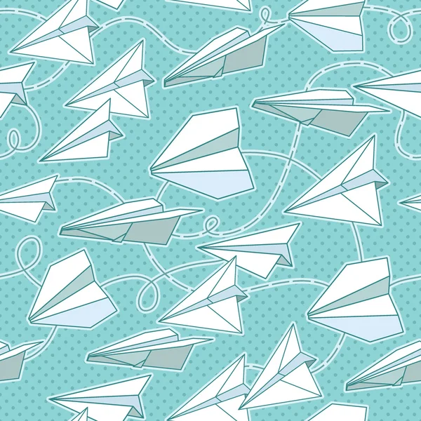 Paper planes seamless texture — Stock Vector
