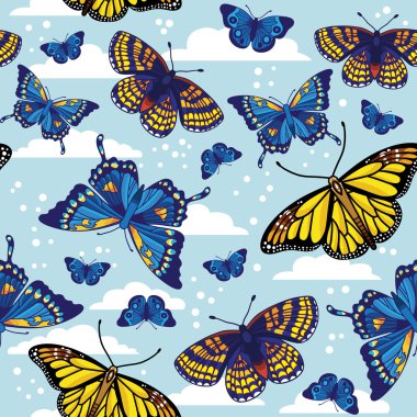 Pattern with butterflies clipart