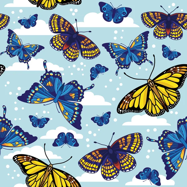 Pattern with butterflies — Stock Vector