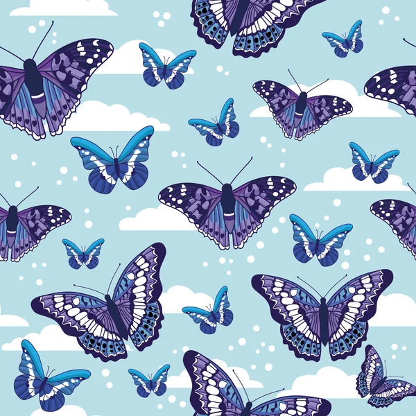 Pattern with butterflies — Stock Vector