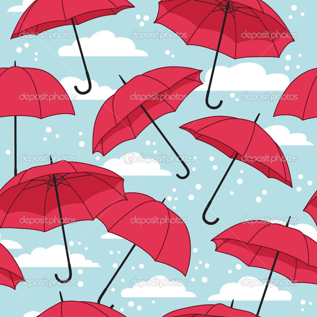 Pattern with umbrellas
