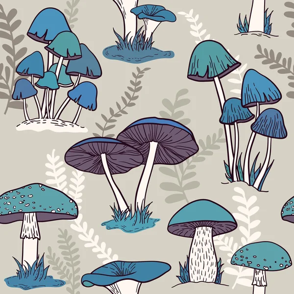 Mushrooms pattern — Stock Vector