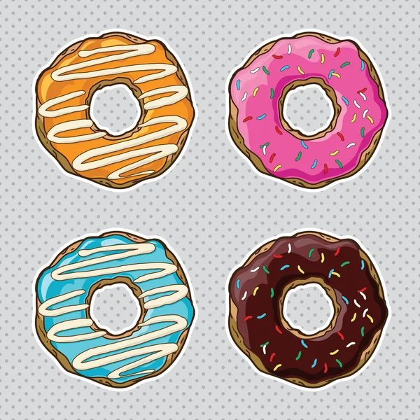 Donuts coloridos —  Vetores de Stock
