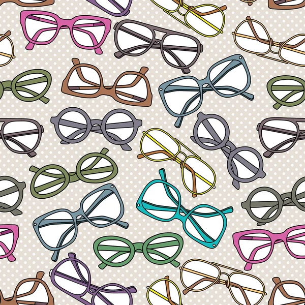 Modèle sans couture avec des lunettes — Image vectorielle