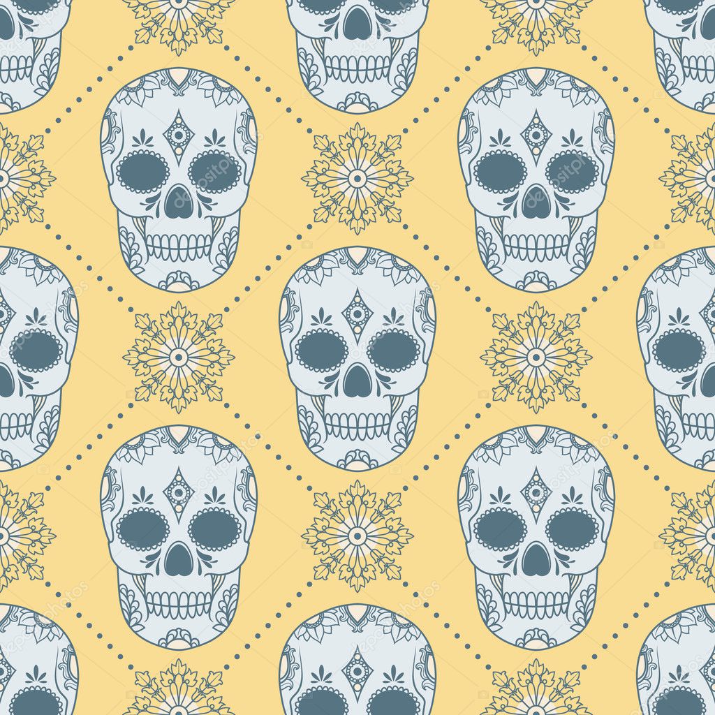 Pattern with skulls