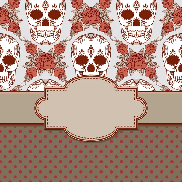 Vintage frame with skulls — Stock Vector