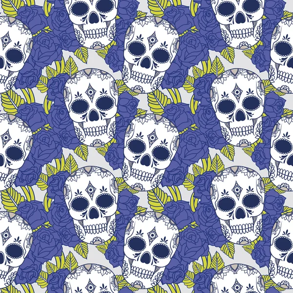 Pattern with skulls — Stock Vector