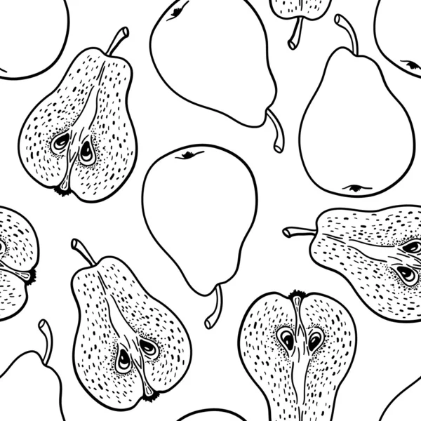 Шаблон с спелыми грушами — стоковый вектор