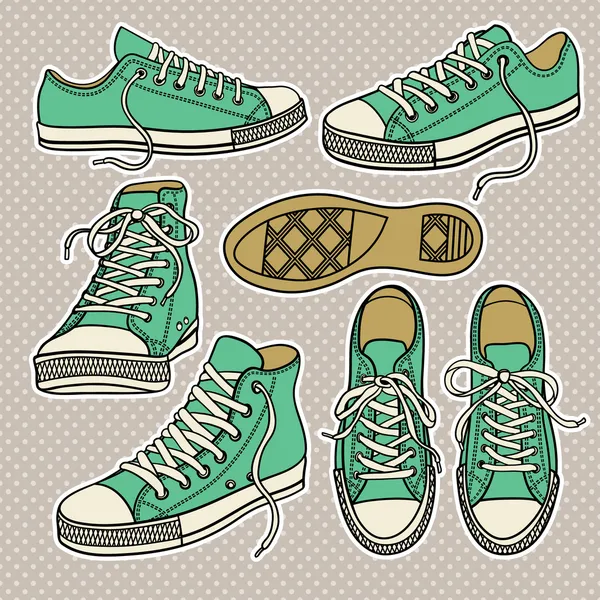 Sneakers set — Stock vektor